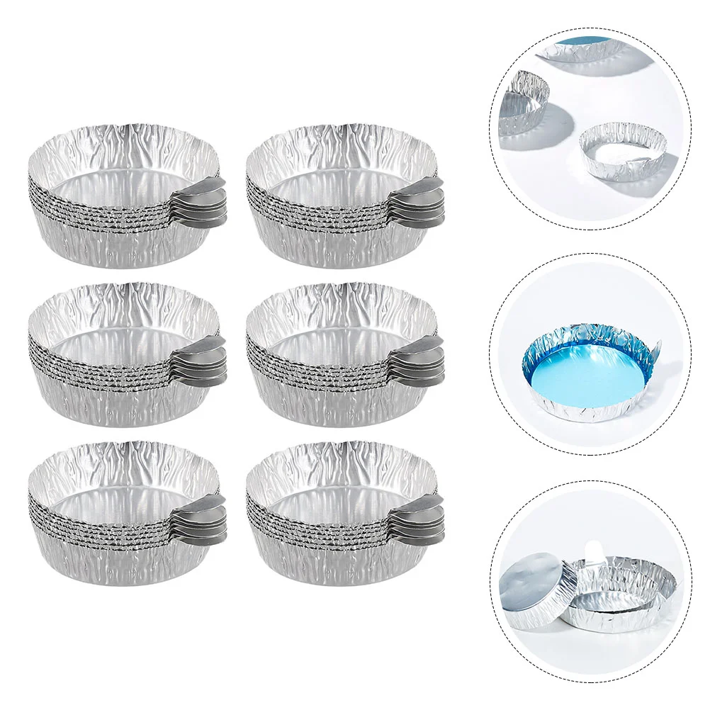 

50pcs Aluminum Foil Weighing Plates Labs Sample Weighing Trays Aluminum Foil Pans(42ml)