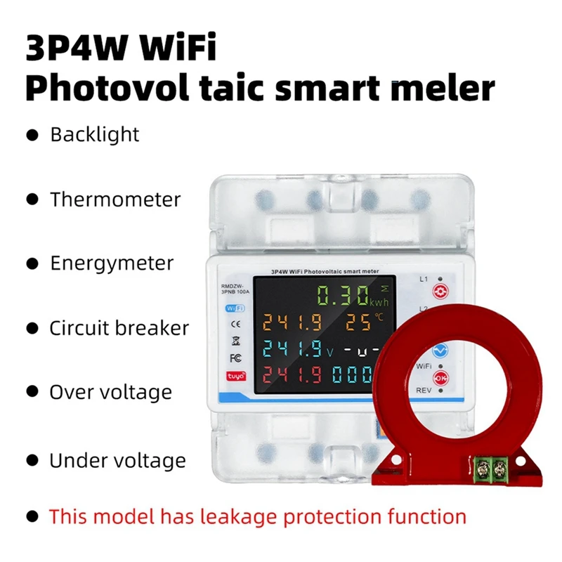 Tuya Wifi Intelligent Circuit Breaker Automatic Reclosure Protector 3P4W Power Meter Three Phase Switch Timing
