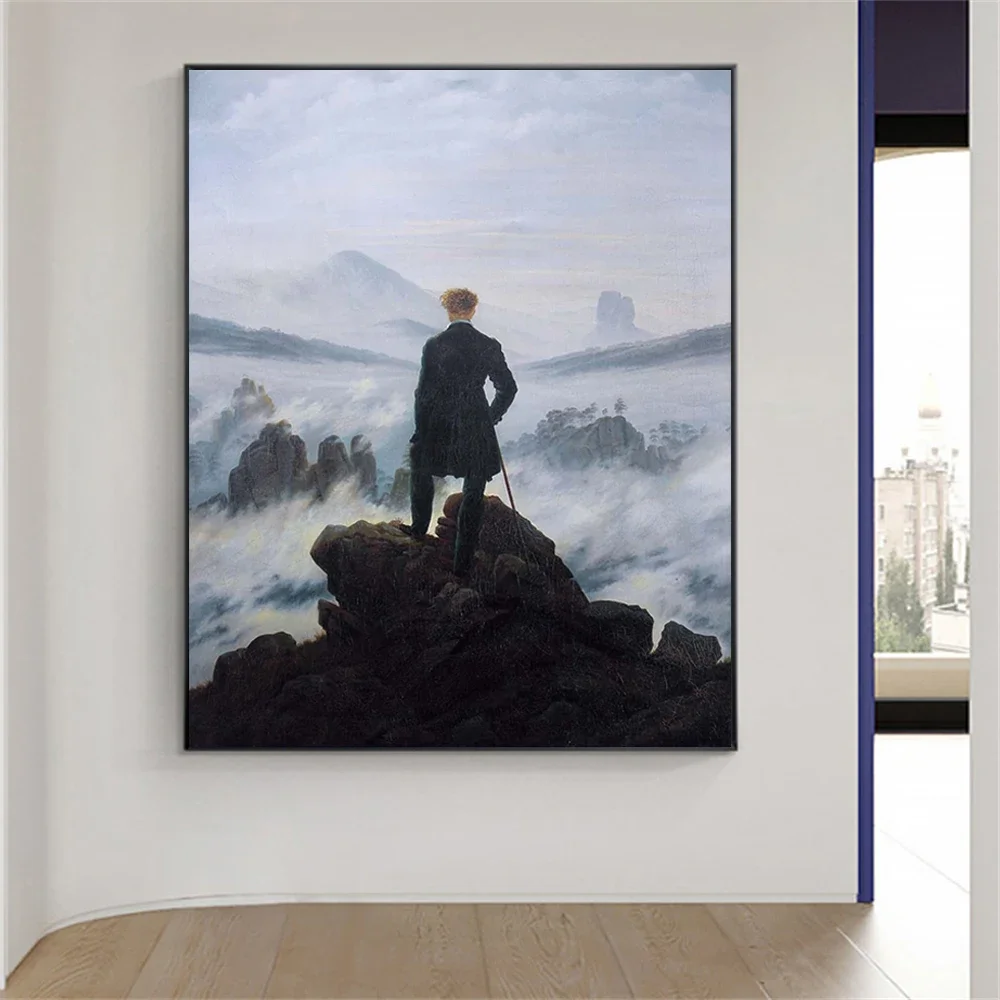 Caspar Давид Фридрих Картина на холсте для путешествий над морем тумана Ретро
