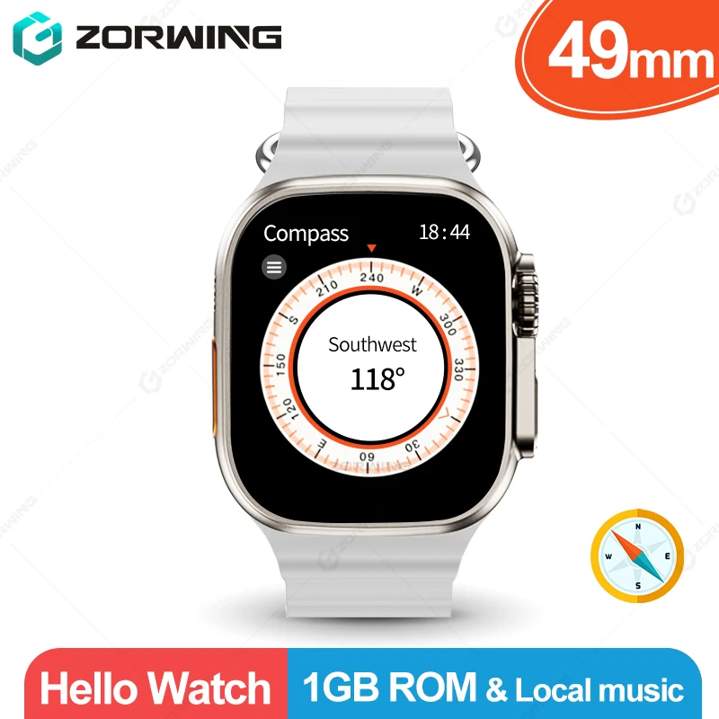 

Hello Smart Watch Ultra Men 49mm Compass NFC Smartwatch Titanium Alloy 173 Sports Fitness Watch for Android IOS Upgrade of H11