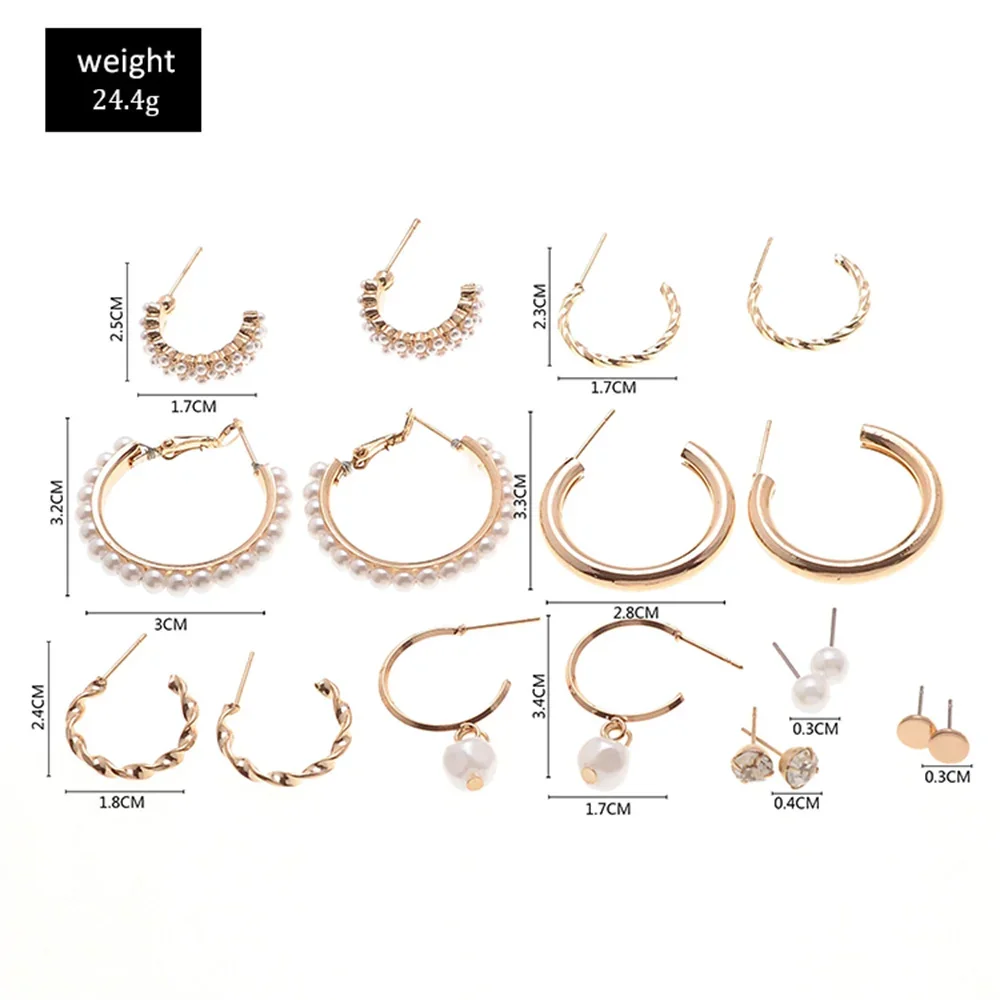 Женские серьги-кольца с искусственным жемчугом и кристаллами