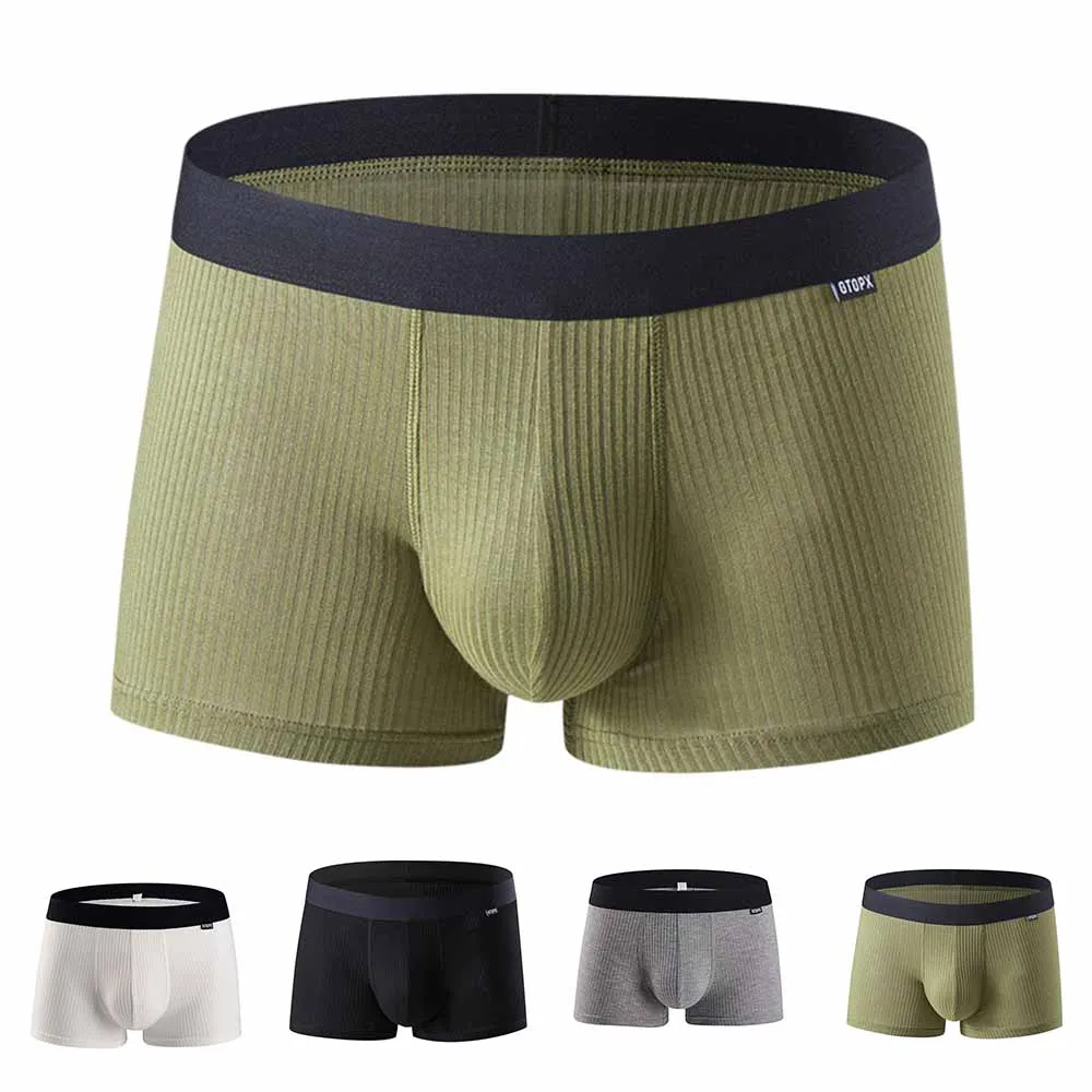 Men's Underwear Sleep Bottoms Boxer Briefs U-Pouch Modal Men's Intimate Underwear Soft Trunks Shorts Underpants Elastic 2022