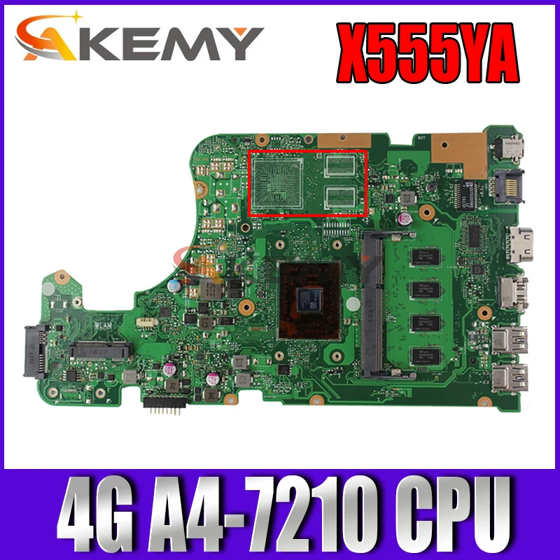 

X555YA MB._4G/A4-7210 CPU/AS Motherboard For ASUS X555Y X555YI X555YA X555D A555D X555DG Laptop Mainboard