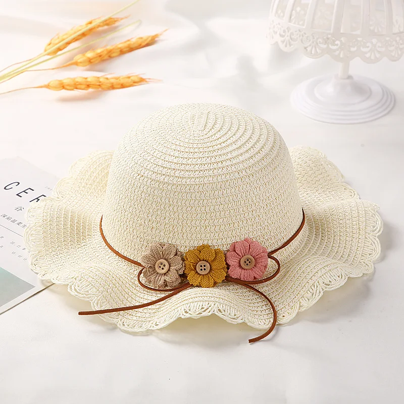 Princess Baby Girls Beach Sun Hats Cute Flower Children's Straw Woven Shoulder Bag Boys Kids Mini Coin Purse Crossbody Bags