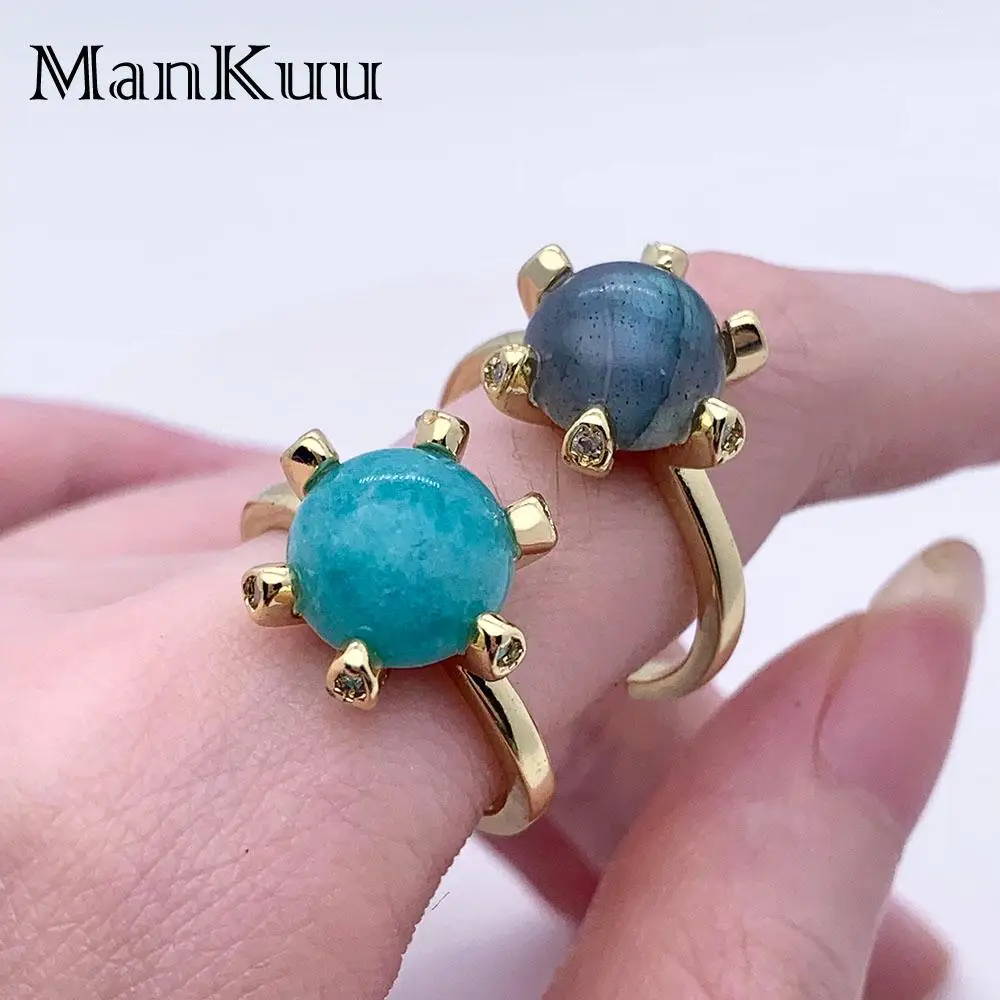 Модные ювелирные изделия Mankuu натуральный лечебный кристалл розовый кварц