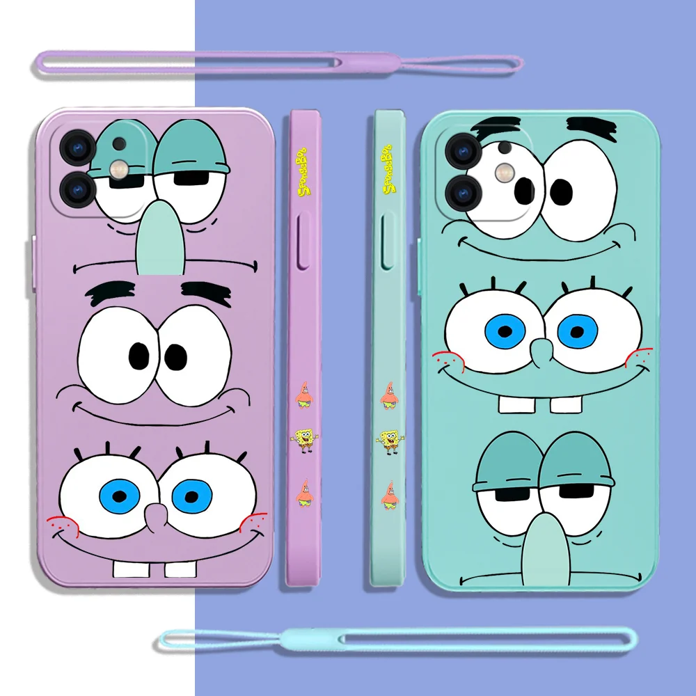 

Cute SpongeBobs Patricks Stars Phone Case For Samsung A53 A50 A12 A52 A52S A51 A72 A71 A73 A32 A22 A20 A30 A21S With Hand Strap