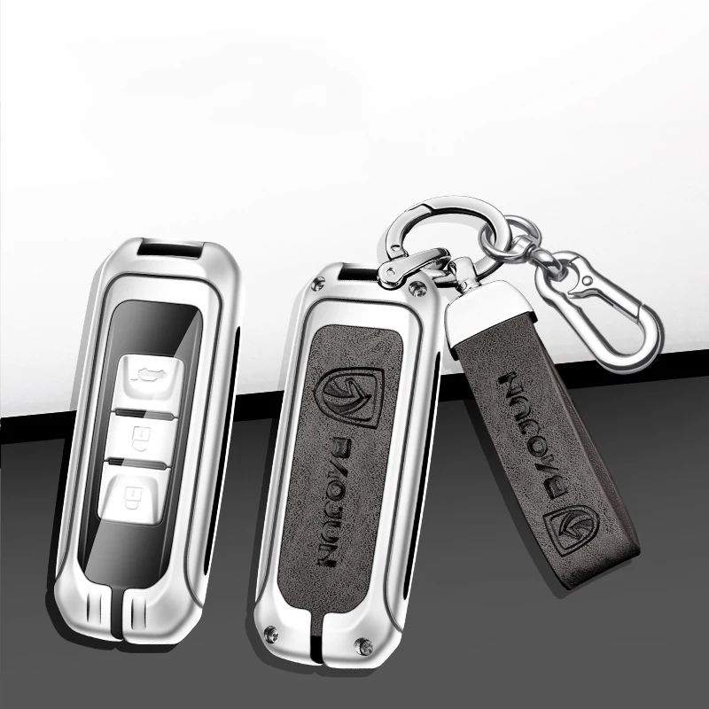 

Zinc Alloy Car Smart Remote Key Case Cover Holder Shell For Baojun 510 730 360 560 RS-5 530 630 Protector Keychain Accessories