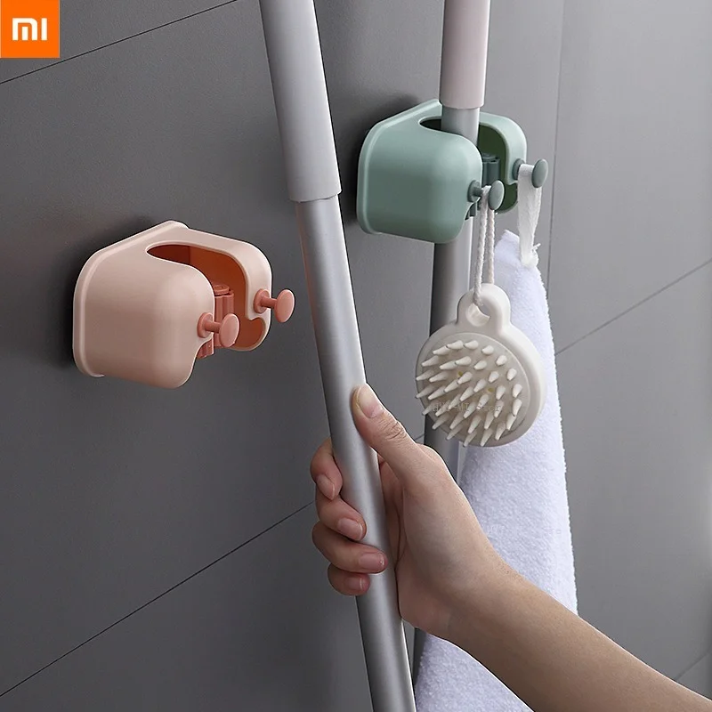 

Xiaomi мощный держатель для швабры, многофункциональный крючок для швабры, Швабра для ванной комнаты, зажим для хранения швабры, банное полоте...