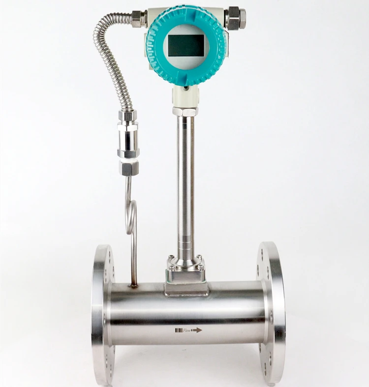 

304SUS flange type vortex flow meter for heat steam measuring with 4-20mA converter gas vortex flow meter