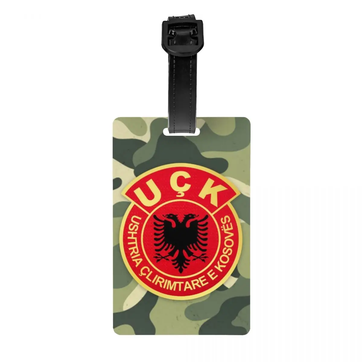 

Custom Old Albania Flag UCk Luggage Tag Privacy Protection Kosovo Liberation Army Baggage Tags Travel Bag Labels Suitcase