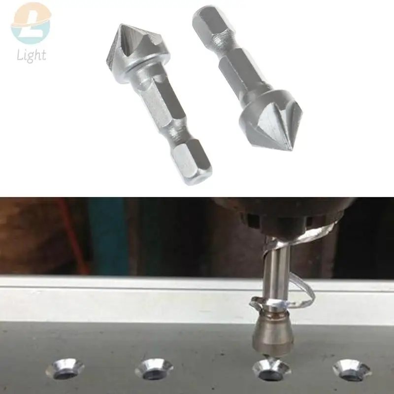 

6 Flute Countersink Drill Bit Chamfer Cutting Woodworking Tool hexagon handle