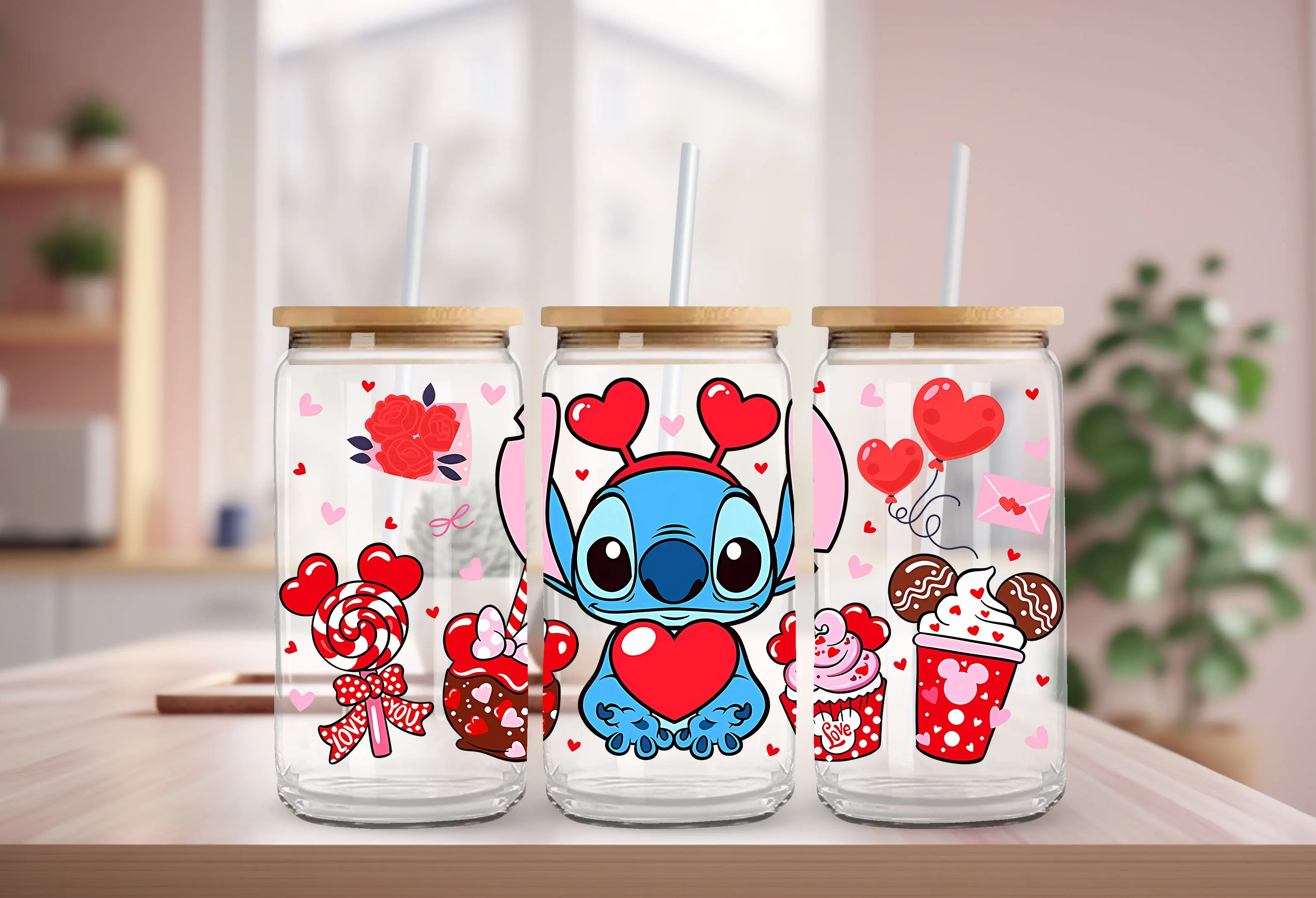 Стежка Рождественская любовь сладкие наклейки на стеклянные чашки обертка для