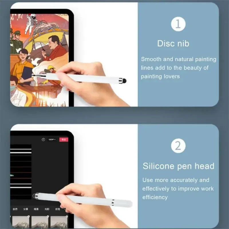 2 in 1 Pen for IPad Tablet Capacitive Touch Pencil Android Phone Universal Drawing Screen