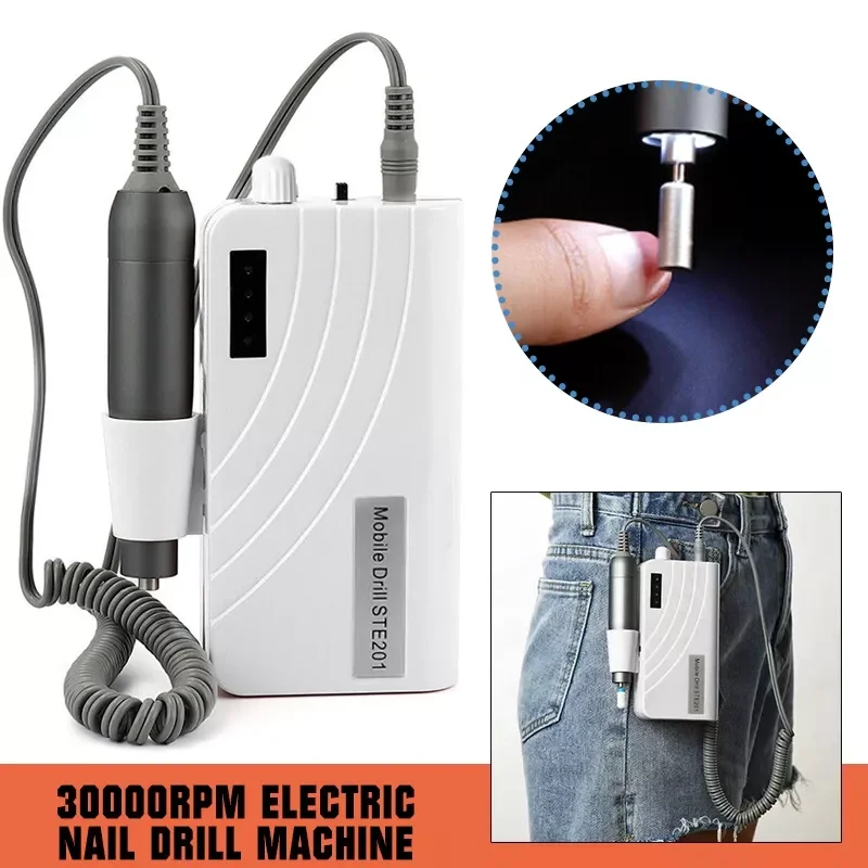 

NEW2023 White Nail Drill Machine 30000RPM Drill Bits Nails Grinder Sander Pedicure Professionals Nail Art Equipment Manicure