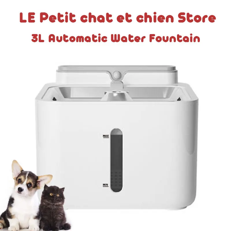 Intelligent quiet Cat Water Fountain 3L Rechargeable Smart Automatic Cat Drinking Bowl Sensor High Battery pet supplies
