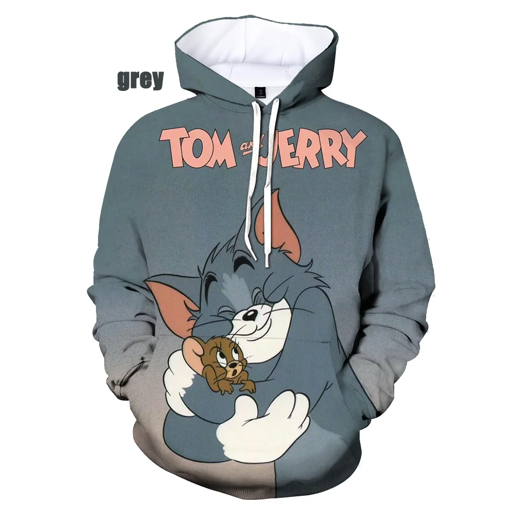

Anime Themed 3D Printing Hoodie Cute T-Tom & J-Jerry Print Hoodie Men's and Women's Casual Hoodies Sweatshirt