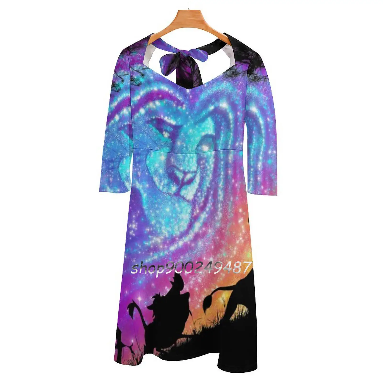 

Женское платье с квадратным вырезом, принтом и принтом