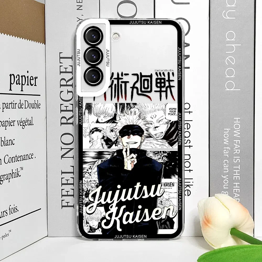 Аниме Чехол для Samsung Galaxy S22 S20 S21 S23 S24 Ultra Plus FE прозрачные чехлы Yuji Itadori Gojo Satoru