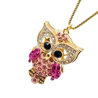 2022 noble exquisite metal diamond car rearview mirror decoration owl shaped accessory bag keychain pendant girl ladies gift