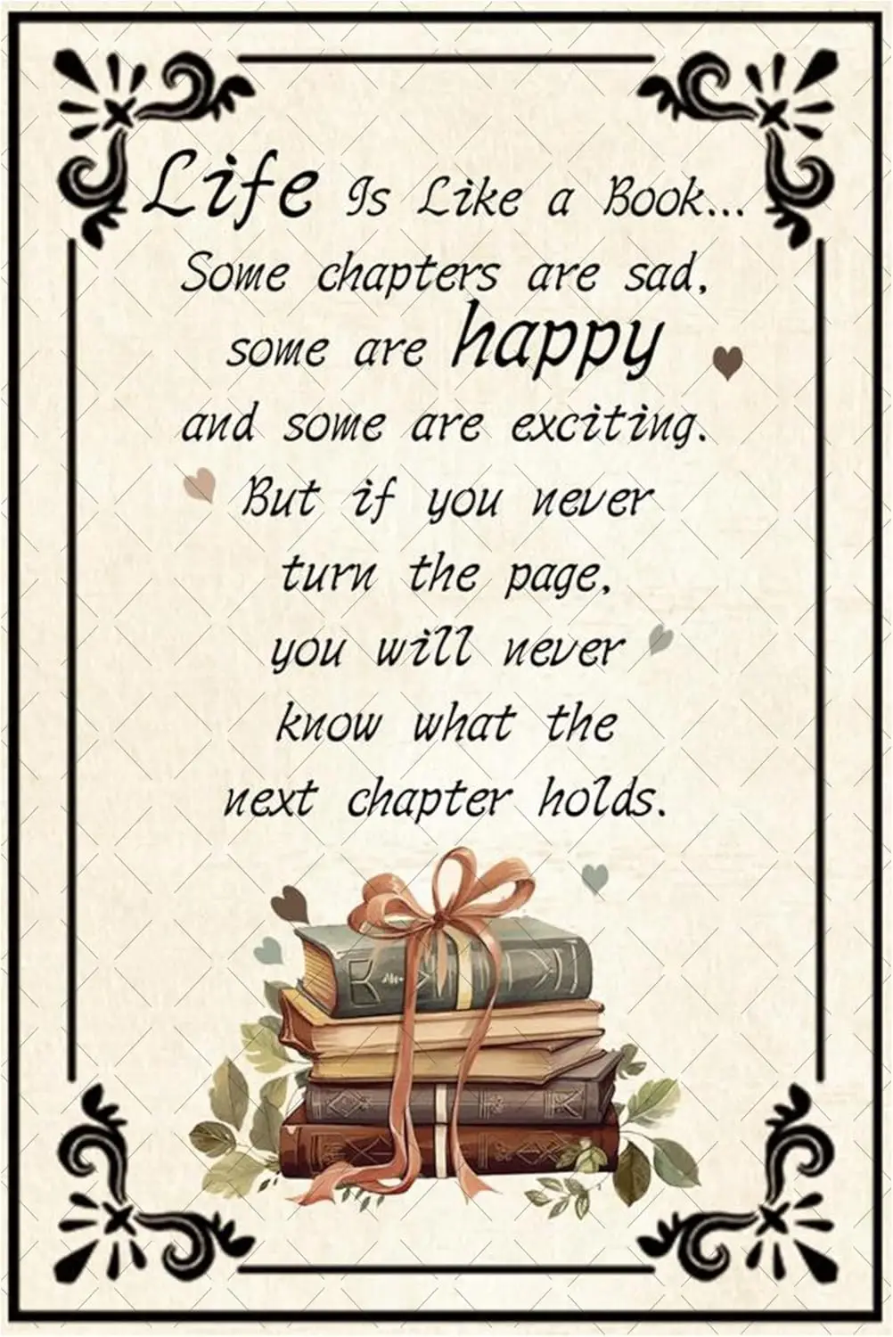 Lfe s Lke Book Metl Tn Sgn Poster nsprnl Quote Plque Redng Decor Nook For Office Clssroom Lbrry 812 nch