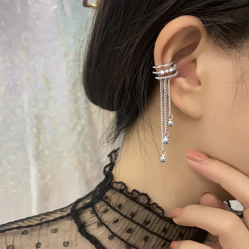 LISM Hypoallergenic Stainless Steel Fake Piercing Earcuff Small Ball Ear Cuff for Women Man Hiphop Vintage Accessories Korean