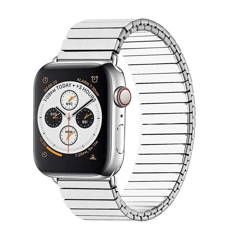 Роскошный ремешок из нержавеющей стали для Apple Watch 9 8 7 6 5 4 3 SE Модный металлический