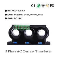 ac 0 100a 3 phase current transducer 3 wire analog output 4 20ma 0 10v three phase ac current transducer