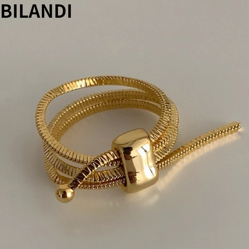 Bilandi современные ювелирные изделия классные металлические кольца 2023 тренд Новый популярный Стиль Многослойные цепные кольца для женщин Женский вечерние подарок