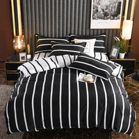 home textile vertical stripes fashion classic duvet cover bed sheet pillow case single double queen king for home bedding set