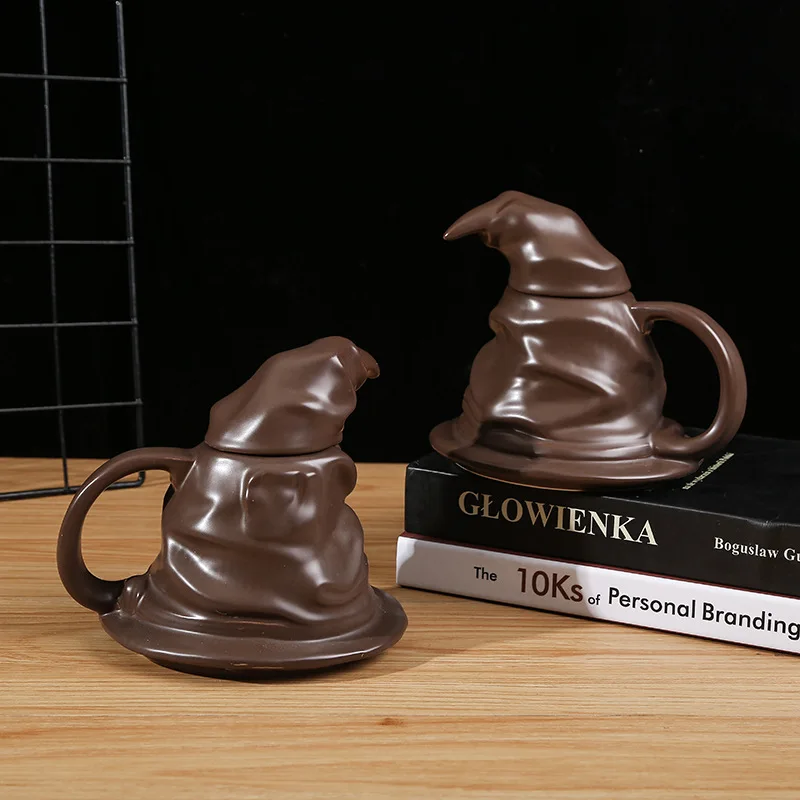 

Brown hat shape mug Creative wizard hat shape ceramic cup Magic hat coffee milk water cup