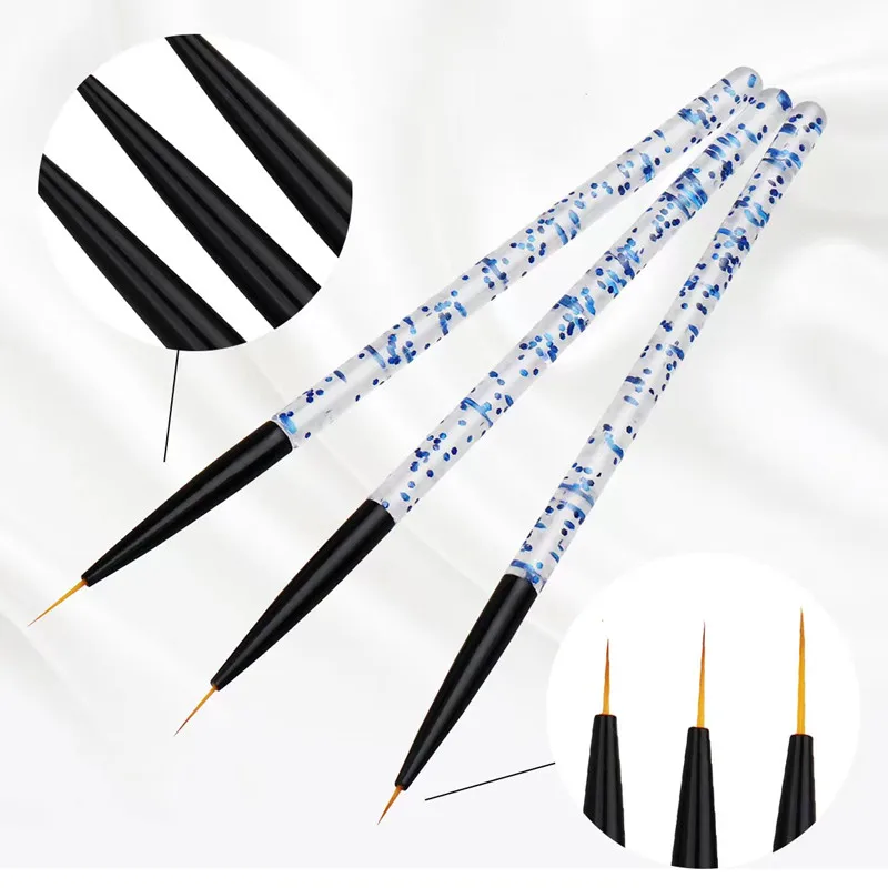 

Nail Art Brushes for Gel Nail Polish UV Drawing Pen 3Pcs/Set Line Grid French Design Nail Manicure Tools Nails Accessories