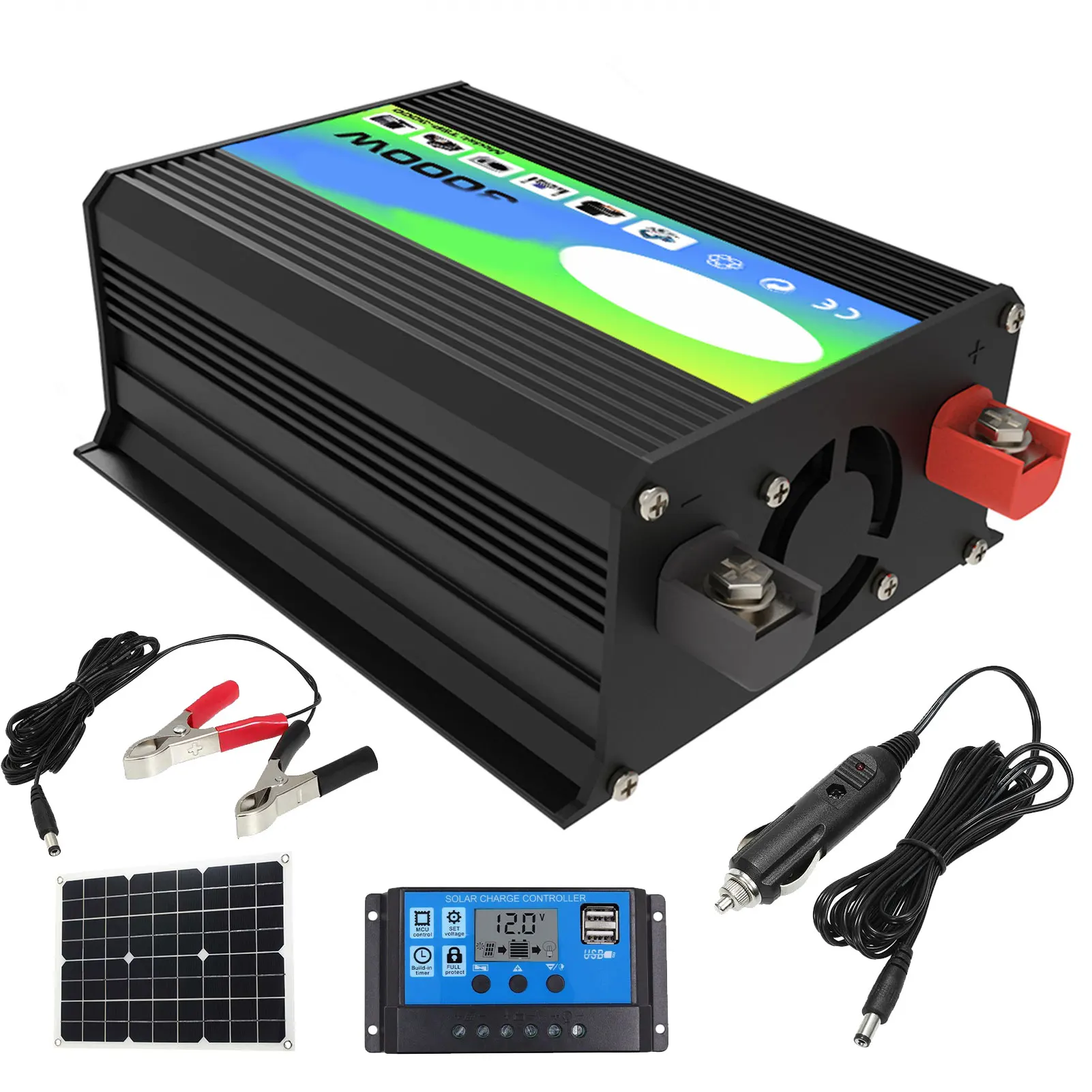 

Портативная солнечная энергетическая система 3000 Вт, инвертор для дома, резервного копирования, на открытом воздухе, кемпинга, внешний аккум...