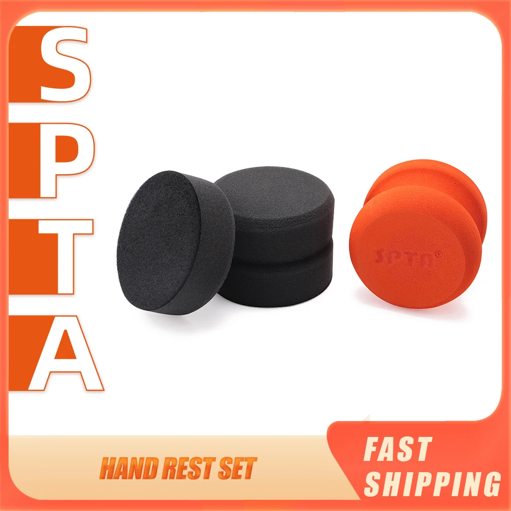

SPTA Car EVA Hand Wax Applicator Pad Kit 3 Inch Sponge Waxing Tire Applicator Pad with Handle Grip for Car Waxing Polishing Pad