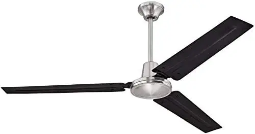 

Ceiling Fan, Shop Ceiling Fan, Commercial Ceiling Fan, Industrial 56 Inch Three Blade Indoor Ceiling Fan, with Black Steel Blade
