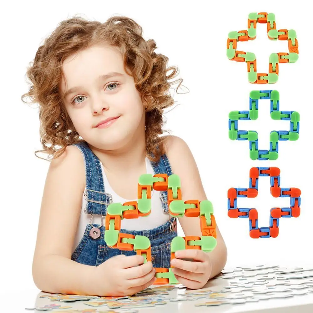 

Wacky Tracks Snap And Click Puzzles Fidget New Sensory ADHD Toys For Stress Relief Kids Party Snake Puzzle Fidget Toys
