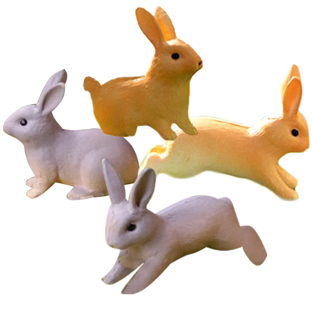 

Bunny Rabbit Easter Miniature Figurines Mini Animal Figures Gardens Fairy Resin Statue Sculpture Decor Statues Figure