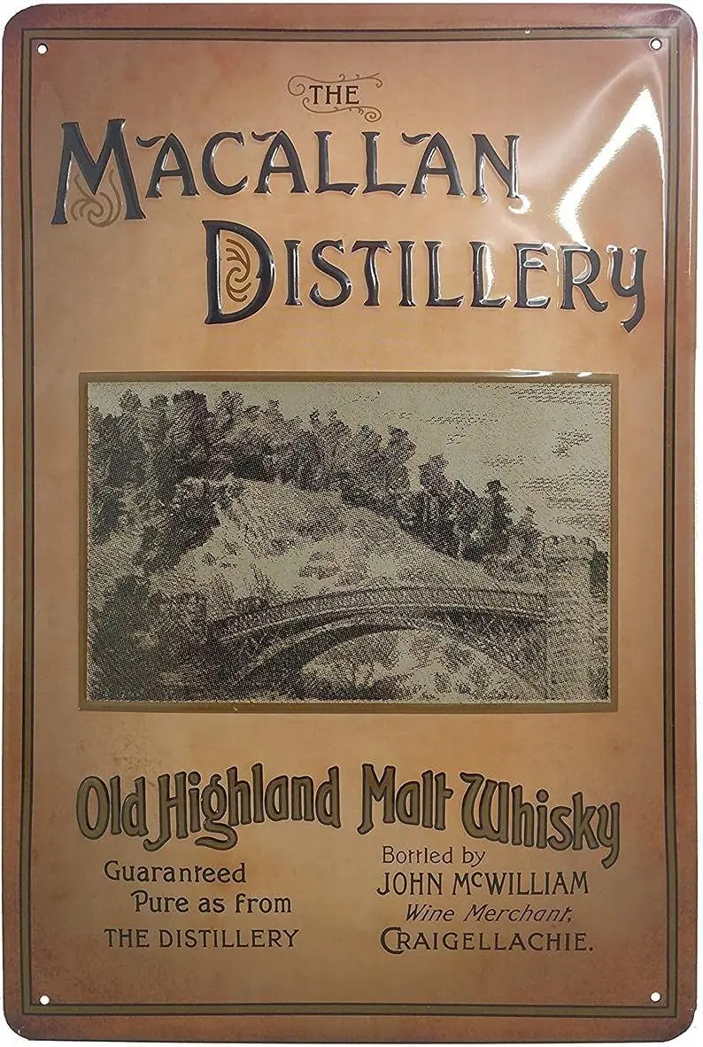 

Cheyan Metal Sign Macallan Tin Sign Single Malt Distillery Nostalgia Retro Advertising Embossed Lacquered Metal
