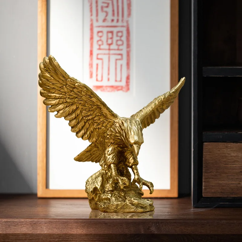 

American Resin Eagle Statue Decoration Modern Art Golden Hawk Model Collection Crafts Office Desktop Home Room Decor Figurines
