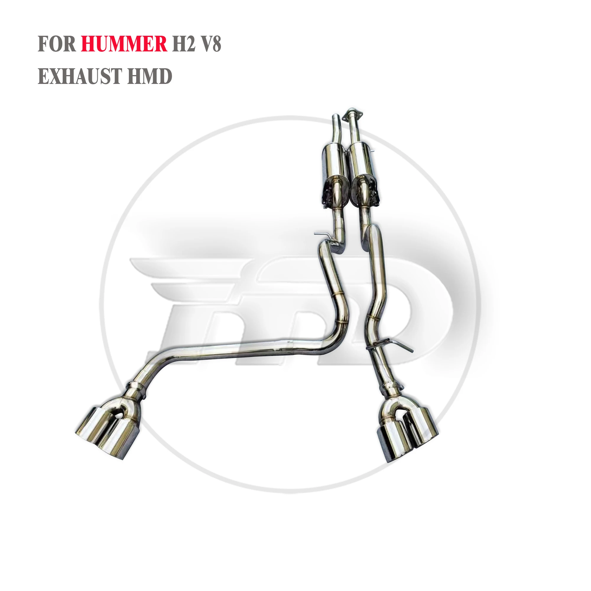 

HMD Stainless Steel Exhaust System Performance Catback for Hummer H2 V8 Muffler With Valve Catless Headers