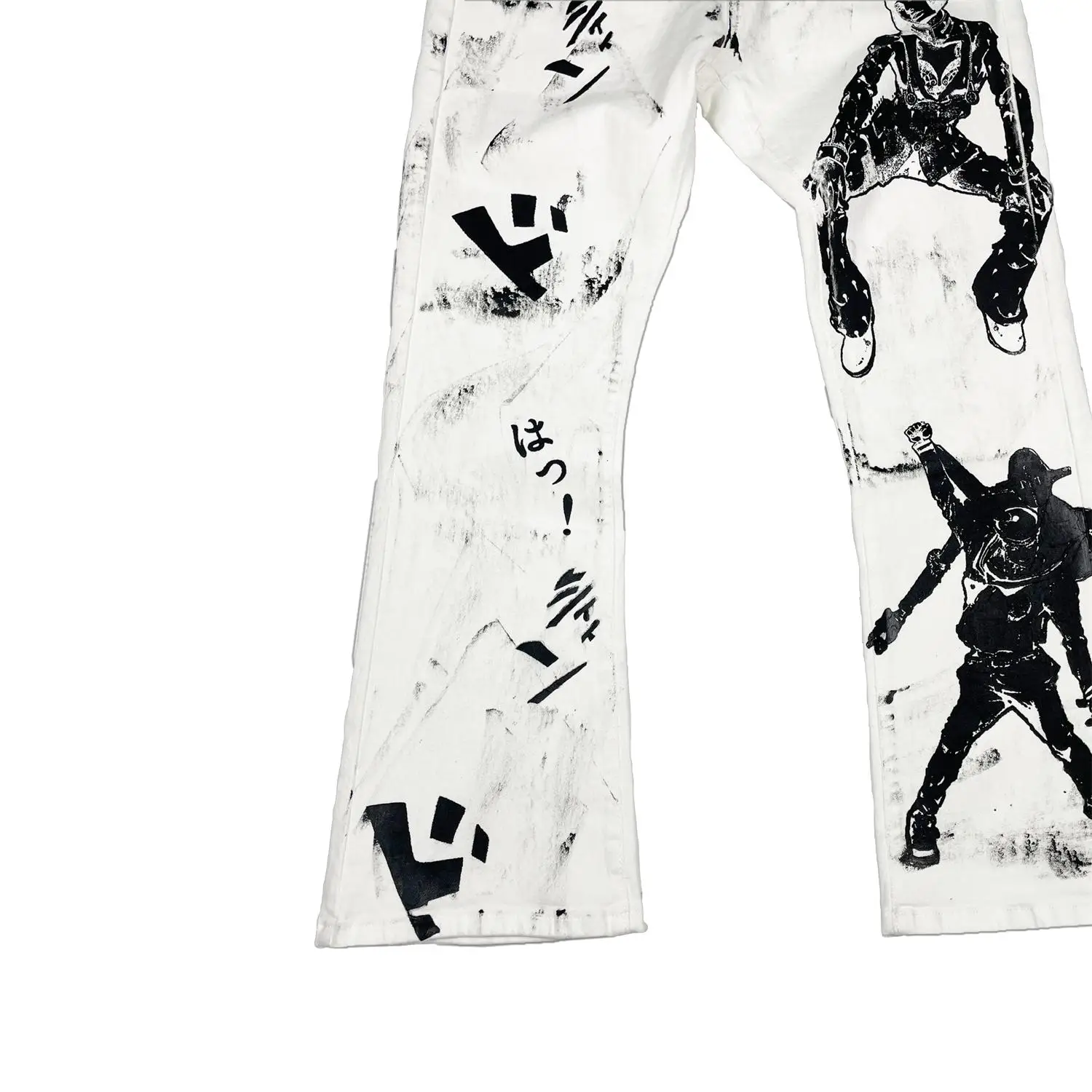 Original INS street fashion personality hand-painted printing micro-flare pants men and women with the same autumn new style