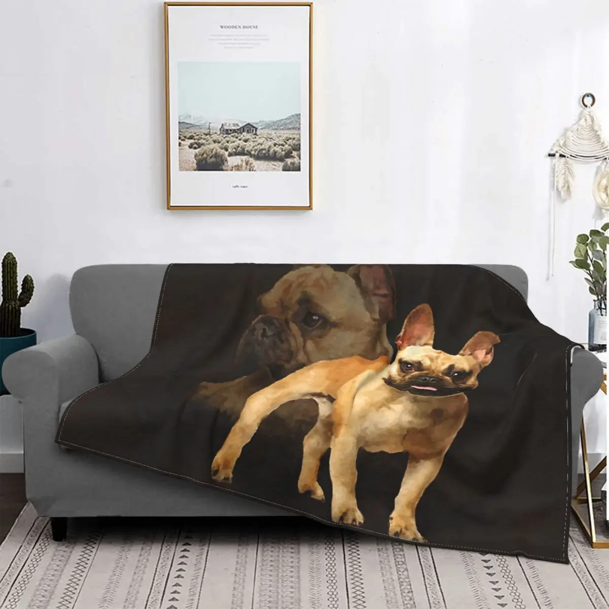 

Одеяло в виде французского бульдога, Фланелевое украшение, переносное домашнее покрывало для щенков