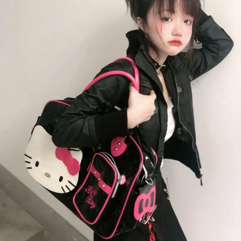 

Kawaii Hello Kitty Handbag Ms. Oversized Travel Satchel Tote Shoulder Messenger Bag Accessories Travel Bag Girl Gift