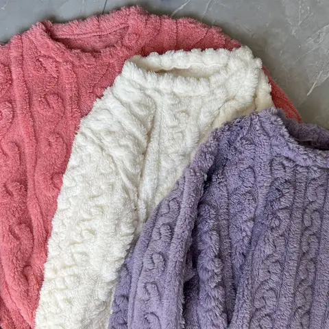 Женский коралловый бархатный флисовый свитшот Y2K