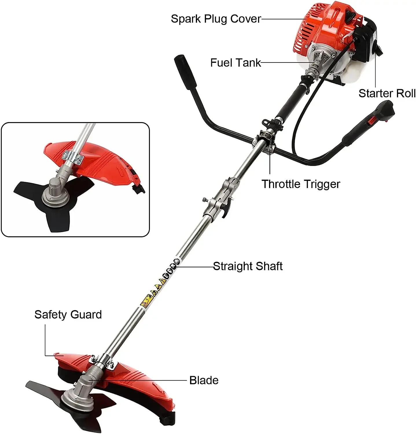 51 7CC Weed Wacker газовый 2-тактный кусторез с прямым валом 4 в 1 беспроводной триммер для