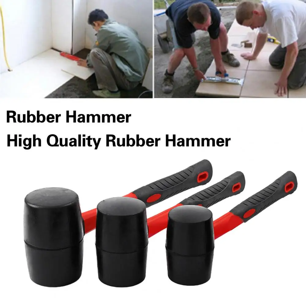 

Rubber Mallet Hammer, Mute Rubber Mallet Fiberglass Handle, For Flooring, Tent Stakes, Woodworking, Soft Blow Tasks Without