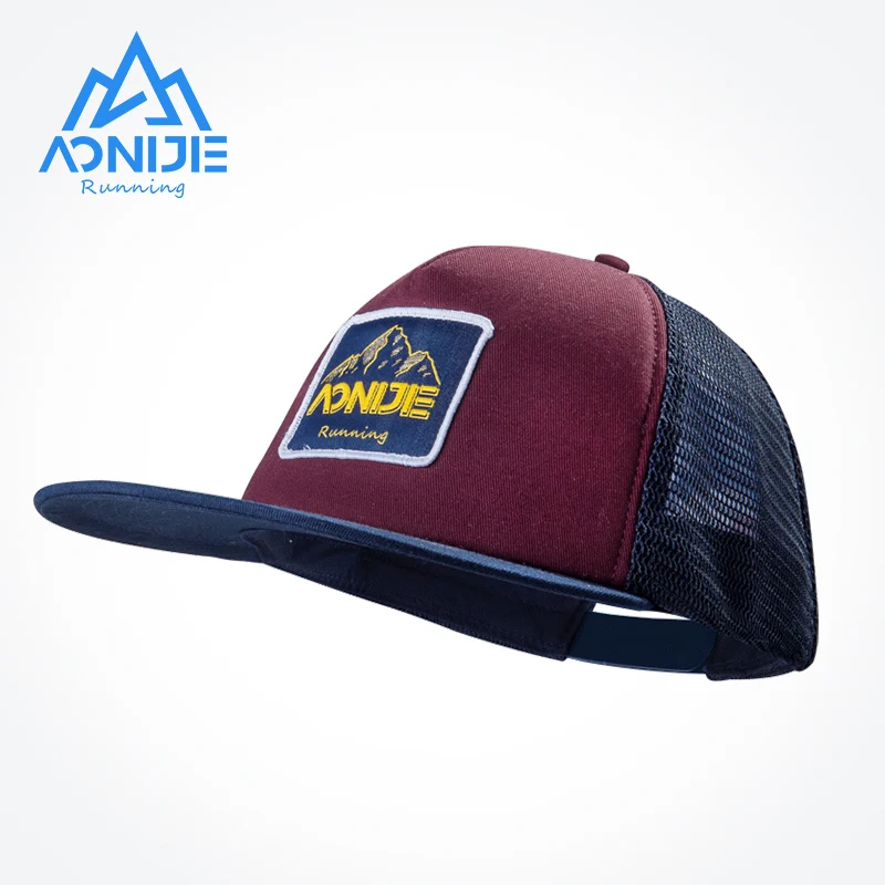 AONIJIE Sports Adjustable Breathable Flat Eaves Sun Visor Snapback Cap Trucker Hat Mesh Back for Running Hiking Baseball Blm