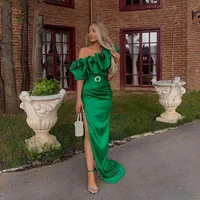 vinca sunny green mermaid long evening dresses saudi arabia ruffles one shoulder wedding party dress women satin prom gowns