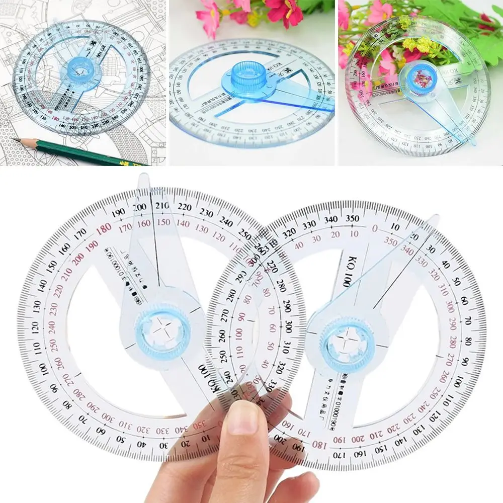 

4pcs Home for Student Stationery Angle Finder Protractor Rulers Pointer Protractor