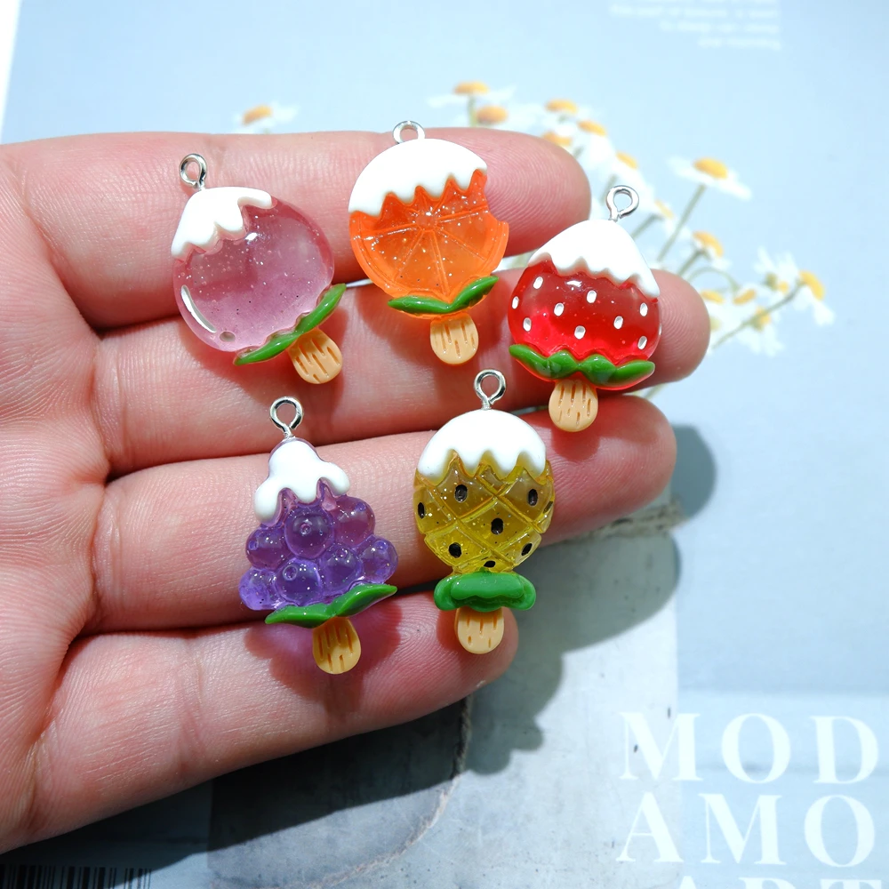 Оптовая продажа подвески в виде фруктов и мороженого для изготовления ювелирных