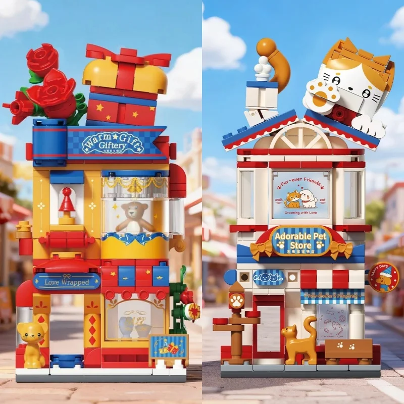 Фото Конструктор WeKKi Creative Park Street View Shop 5.0: Магазин очаровательных зоотоваров и игрушек, модель для сборки, подарки на день рождения №1